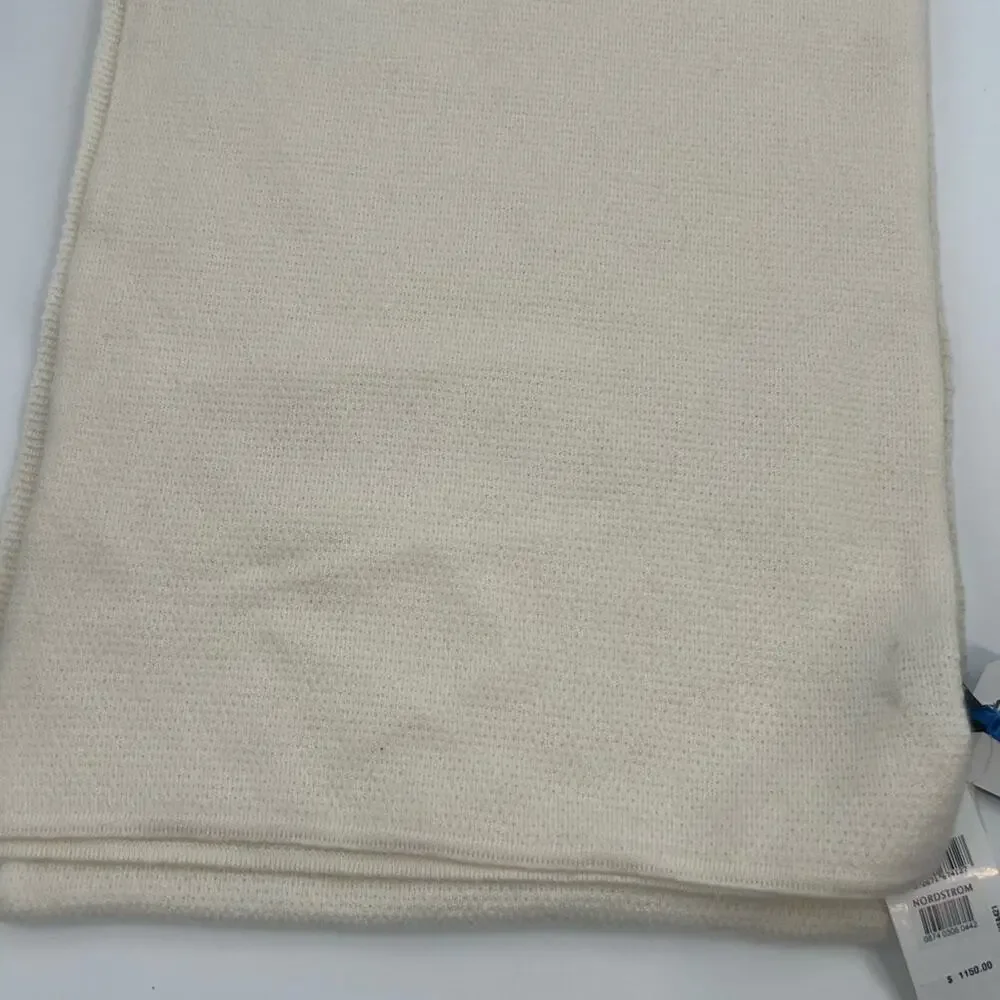 NWT Chanel Ivory‎ Tweed Spell out cashmere scarf